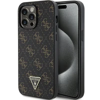 Guess 4G Triangle Metal Logo viedtālruņa apvalks iPhone 14 Pro Max - melns