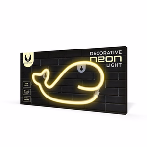 Neon LED Light WHALE warm balts Bat + USB FLNE09 Forever Light