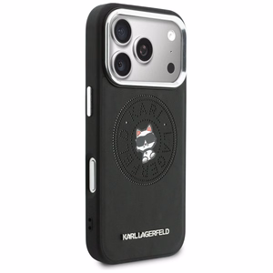 Karl Lagerfeld Point & Choupette Sketch MagSafe чехол для iPhone 17 Pro чёрный