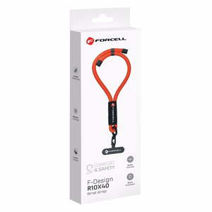 FORCELL F-DESIGN R10X40 rokas telefona siksniņa ar regulējamu garumu (maks. 20cm cilpā) sarkana
