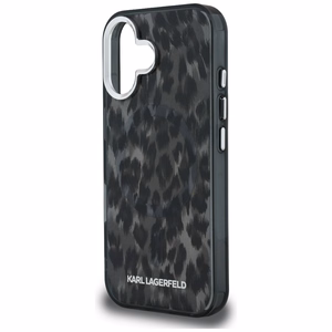 Karl Lagerfeld IML Leopard Pattern MagSafe macins iPhone 16 - melns