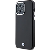 BMW Signature Wrapped Metal Magnētiskais viedtālruņa apvalks iPhone 15 Pro Max - melns