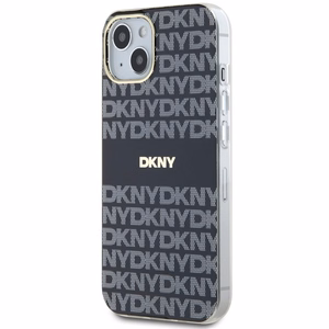 DKNY IML mono un svītru magnētiskais viedtālruņa apvalks iPhone 15/14/13 - melns