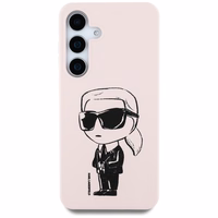 Karl Lagerfeld silikona grafiti Ikonik logotips ar magnētisko Samsung Galaxy S25 viedtālruņa apvalks rozā