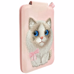 Nimmy New Big-Eye Cute Pets 2.0 Cat MagSafe magnētiskais karšu maciņš tālrunim ar statīvu – rozā