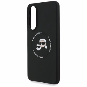 Чехол Karl Lagerfeld Silicone Nauble Heads And Circle MagSafe для Samsung Galaxy S25 Edge - чёрный