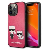Karl Lagerfeld Ikonik Karl&Choupette apvalks iPhone 13 Pro / iPhone 13 - fuksijas krāsas apvalks