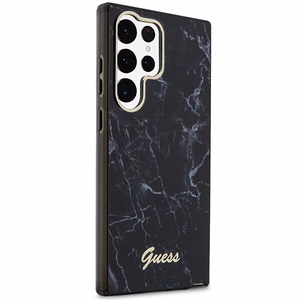 Guess GUHCS23LPCUMAK S23 Ultra S918 melns/melns cietais apvalks Marble