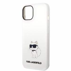 Karl Lagerfeld KLHMP14MSNCHBCH iPhone 14 Plus 6.7" balts silikona viedtālruņa apvalks Choupette, magnētiskais (MagSafe)