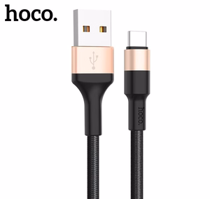Kabelis USB A uz USB C Hoco 2A 1 m X26 melns un zeltains
