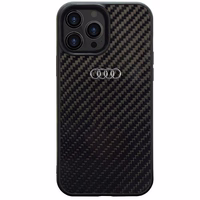 Audi Oglekļa šķiedras iPhone 13 Pro Max 6.7" melns/melns cietais apvalks AU-TPUPCIP13PM-R8/D2-BK