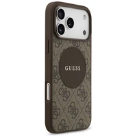 Guess 4G Circle Classic Logo Magnētiskais viedtālruņa apvalks iPhone 17 Pro Max - brūna