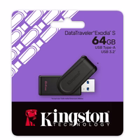 Kingston pendrive 64GB Portable USB 3.2 Gen 1 DataTraveler Exodia S (melns/melns)