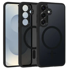 Pilnīgs matēts Mag vāks viedtālrunim Samsung Galaxy S25 - melns