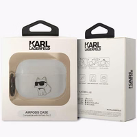 Karl Lagerfeld KLAP2HNCHTCT AirPods Pro 2 apvalks caurspīdīgs Ikonik Choupette