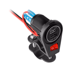 Motocikla lādētājs ar 2 USB portiem, 3100 mA