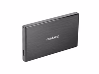 NATEC RHINO GO enclosure USB 3.0 for 2.5'' SATA HDD/SSD, melns Aluminum