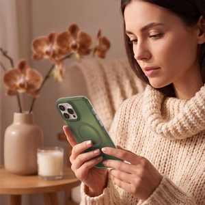Tecto Shield Mistiq Mag vāciņš iPhone 13 / 14 6,1", olīvkrāsas