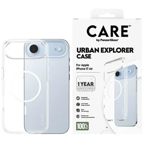 CARE by PanzerGlass Flagship Urban Explorer viedtālruņa apvalks ar baltu magnētisko MagSafe, paredzēts iPhone Air – caurspīdīgs
