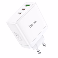 Lādētājs Hoco 2 x USB-C + USB-A GaN QC PD 65W N30 balts