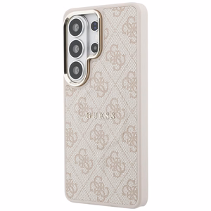 Guess maciņš 4G Embossed Ring MagSafe priekš Samsung Galaxy S26 Ultra rozā