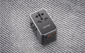Vention FJFB0 GaN 2xUSB-C 2xUSB-A universālais ceļojumu adapteris 65W (melns)