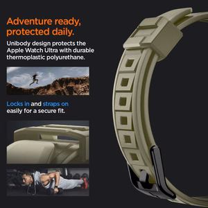 Spigen Rugged Armor Pro - Siksniņa ar korpusu Apple Watch Ultra 49 mm (Vintage Khaki)