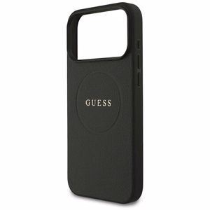 Guess Grained Gold Ring MagSafe maciņš modelim iPhone 18 Pro Max / 17 Pro Max – krāsa: melna