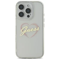 Guess IML Heart viedtālruņa apvalks iPhone 16 Pro - caurspīdīgs