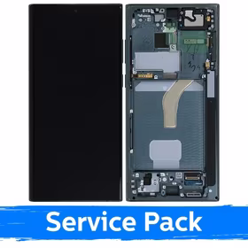LCD displejs saderīgs ar Samsung S908 S22 Ultra ar rāmi / Zaļš / (Service Pack)