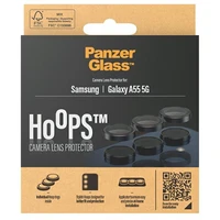 PanzerGlass Hoops kameras aizsardzība Samsung Galaxy A55 5G - ar melnu rāmi