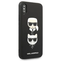 Karl Lagerfeld Saffiano Karl&Choupette Head viedtālruņa apvalks iPhone X/XS - melns