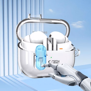 Tech-Protect FlexAir apvalks ar karabīni Samsung Galaxy Buds 3 / 3 Pro – caurspīdīgs