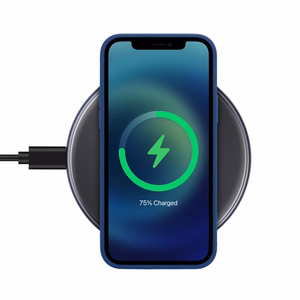 Crong PowerSpot Qi 15 W USB-C bezvadu lādētājs ar rūdīta stikla pārklājumu, ēnu melns