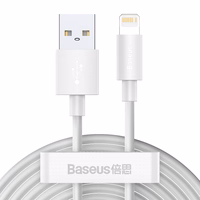 Baseus kabelis Simple Wisdom USB - Lightning 1,5 m 2,4A balts 2 gab.
