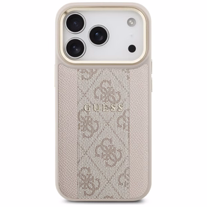 Guess 4G Stripe Magnētiskais viedtālruņa apvalks iPhone 17 Pro - rozā