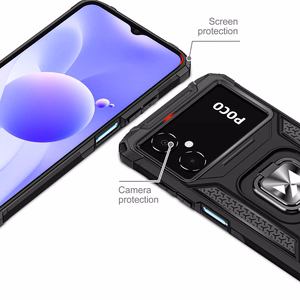 Wozinsky Ring Armor viedtālruņa apvalks Samsung Galaxy A03 bruņu pārvalks magnētiskais turētājs gredzens melns