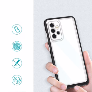 Clear 3in1 viedtālruņa apvalks Samsung Galaxy A73 rāmja gēls melna