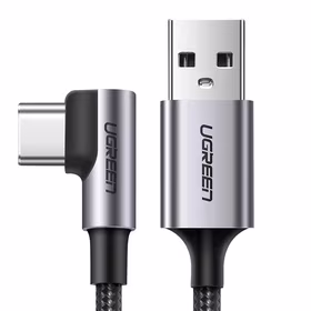 Ugreen US284 70255 USB-A (straight) / USB-C (angled) 3A kabelis priekš 3m - pelēks
