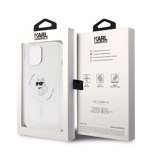 Karl Lagerfeld IML Choupette Magnētiskais viedtālruņa apvalks iPhone 15 - caurspīdīgs