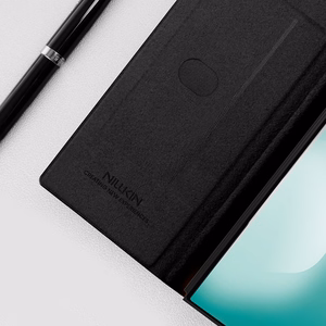 Nillkin Qin Pro viedtālruņa apvalks priekš Samsung Galaxy Z Fold 7 ar S Pen Space - melns