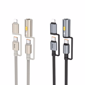 Kabelis All-in-one USB C / Lightning uz USB C / Auto piepīpētājs Hoco PD 3A 60W 1,2 m U138 melns