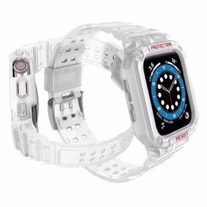 Protect Strap Ремешок для Apple Watch 38/40/41mm с бронированным чехлом - прозрачный