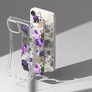 Ringke Fusion Design bruņu apvalks ar gēla rāmi iPhone 14 Plus caurspīdīgs (Violeta roze) (FD637E29)