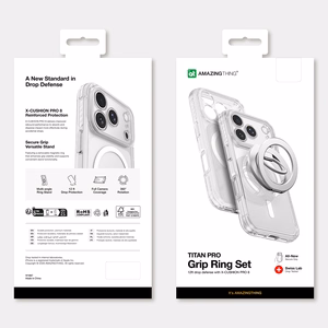 AmazingThing Titan Pro Lens Ring Set maciņš modelim iPhone 18 Pro Max, ar kameras aizsargu un magnētisko gredzenu, saderīgs ar MagSafe – krāsa: caurspīdīga
