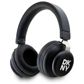 DKNY metāla logotips Bluetooth aptverošās austiņas - melnas