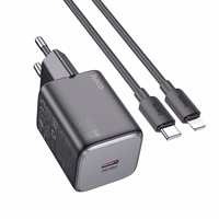 Lādētājs Hoco USB-C QC PD 20W + kabelis USB-C uz Lightning N40 melns