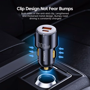 Car Charger Essager "Fan" Black 66W (2xPD)
