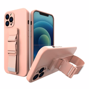 Rope чехол гелевый чехол с цепочкой-ремешком для сумки iPhone 13 Pro розовый