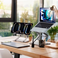 Wozinsky WRS-CPY75DSS alumīnija klēpjdatora un planšetdatora statīvs + bezmaksas viedtālruņa statīvs - sudraba